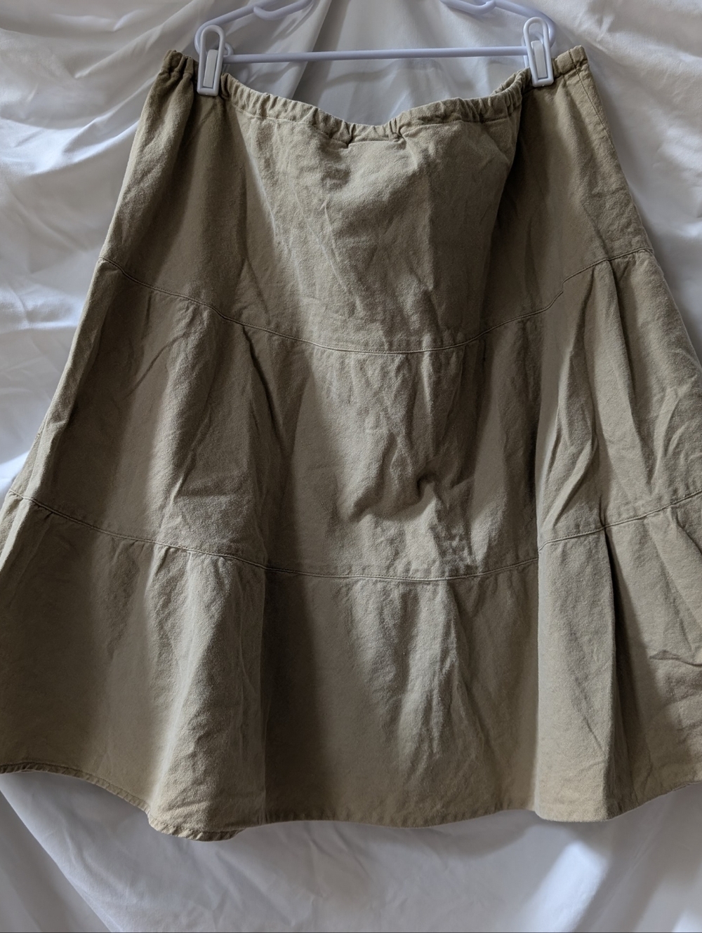 Faded Glory Khaki/Tan A-Line Cotton Skirt